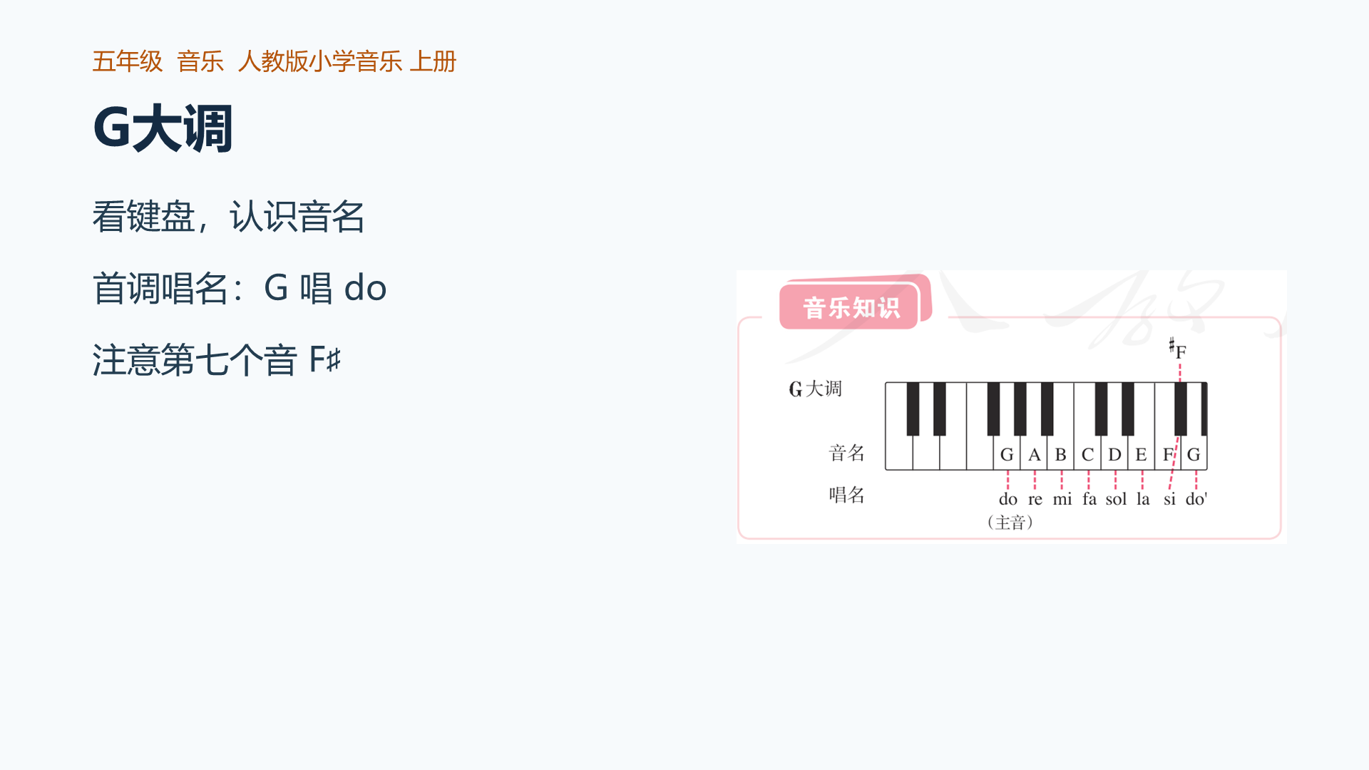 音乐知识G大调课件封面