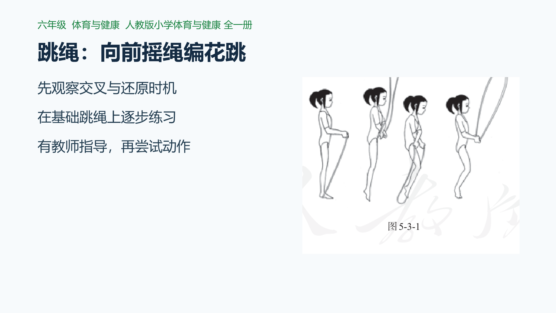 跳绳：向前摇绳编花跳课件封面